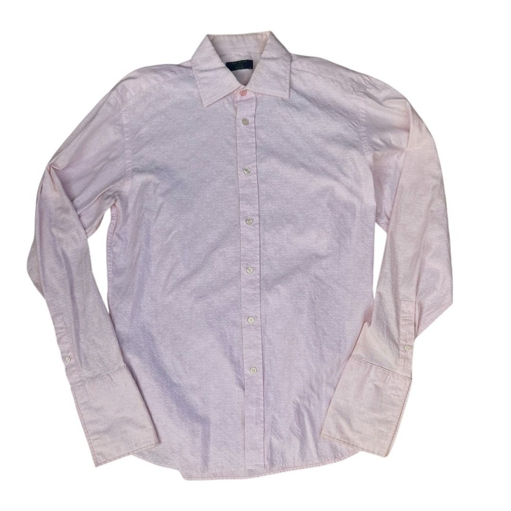 Ted Baker London Archive Pink Damask Jacquard French Cuff Dress‎ Shirt Mens 16